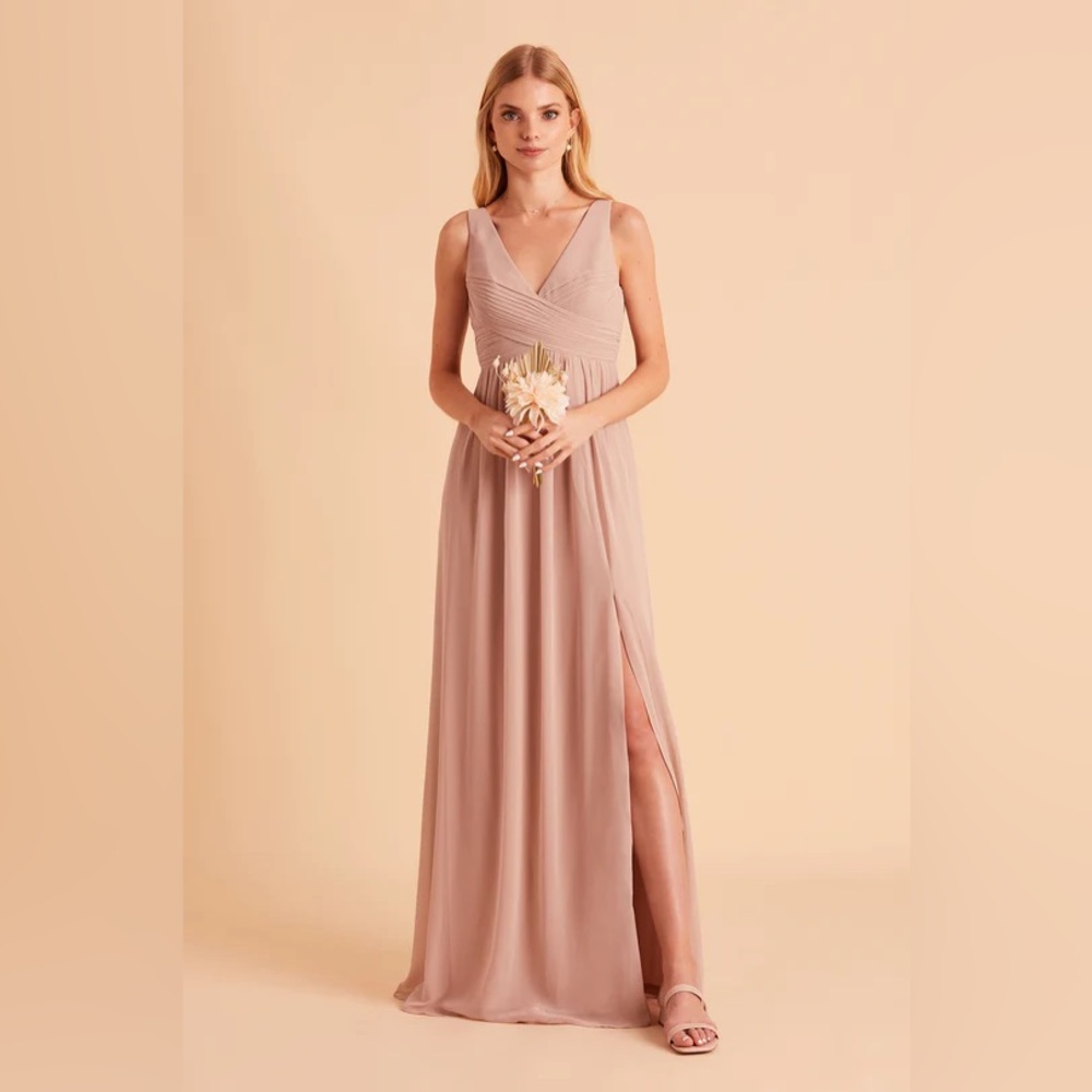 Birdy Grey Laurie Empire Dress in Chiffon Taupe